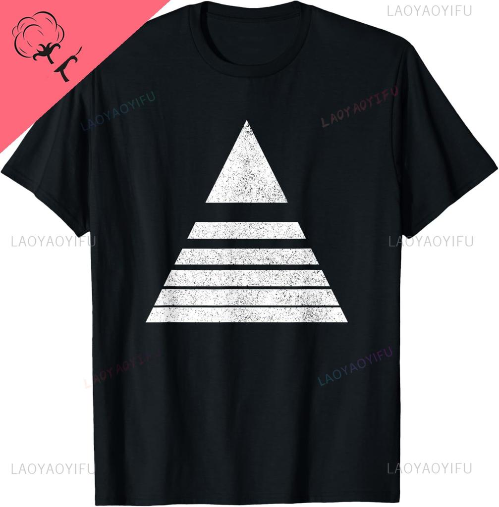 Geometric Sliced Triangle Line Shape Geometry Art Distressed TShirt Cotton Custom Printed Graphic T Shirts Camiseta Hombre