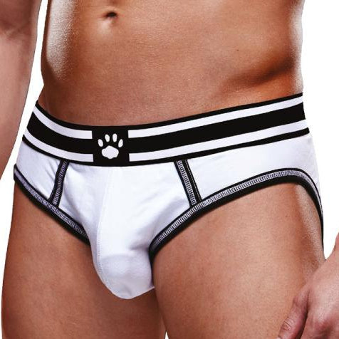 Bottomless OPEN BRIEF Prowler White-Black - Prowler Underwear - Bottomless