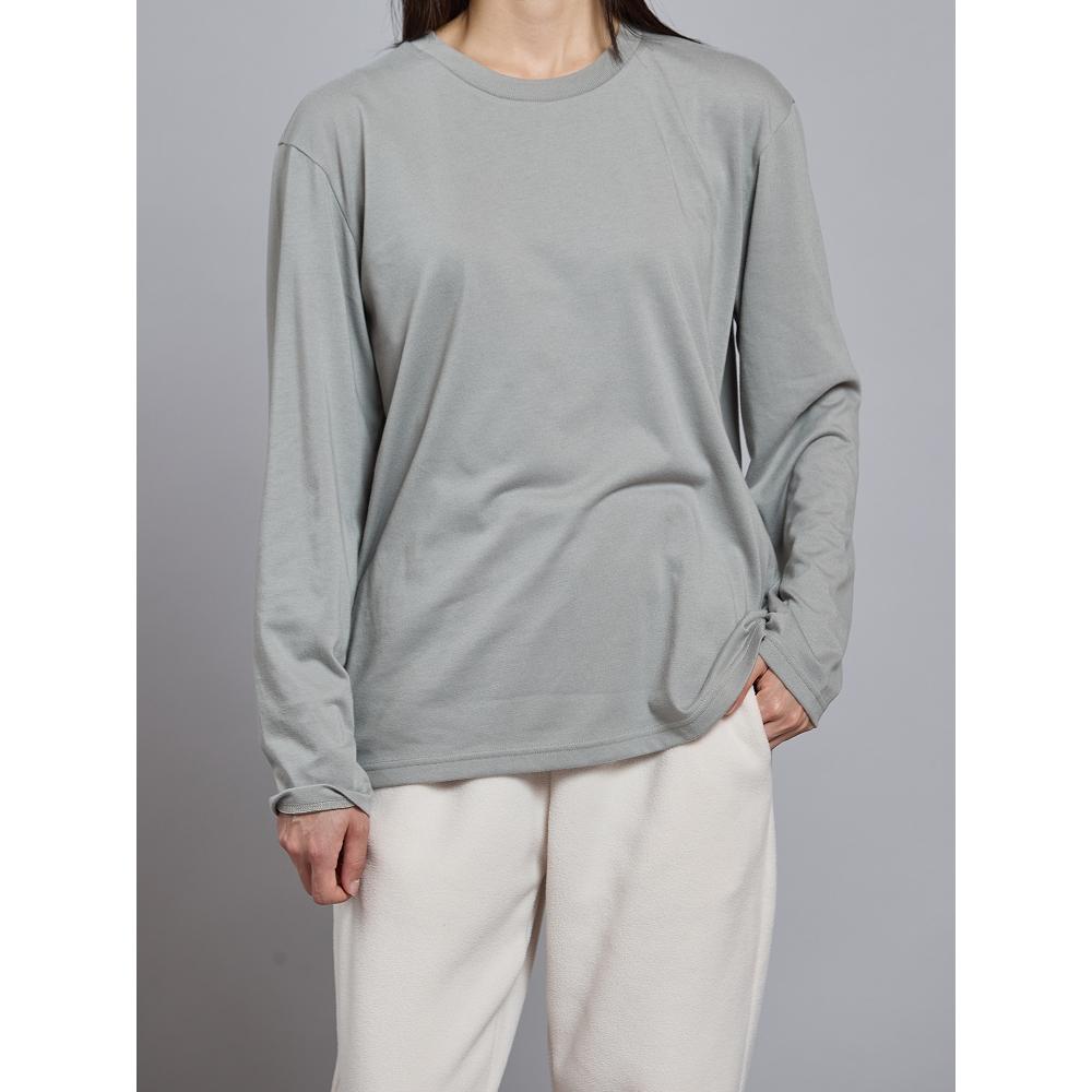 

Daiso [coMMon] Футболка с длинным рукавом из смесового хлопка M Хаки Серый