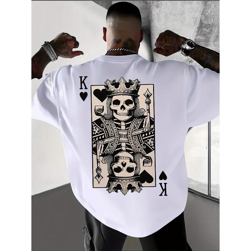 Men S New Fashion Letter Design Pattern Print Casual Short-Sleeved Summer Cool, Stylish, Versatile And Comfortable Men S Top S белый