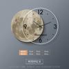 Adhesive Moon Wall Clock with LED Light No Drill Silent Modern Night Light for Living Room Dorm Kitchen Decoration