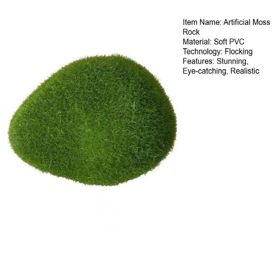 Artificial Moss Rocks Greenery Decorative Moss Covered Stone Fake Moss Decor for Floral Arrangement Fairy Garden Crafting