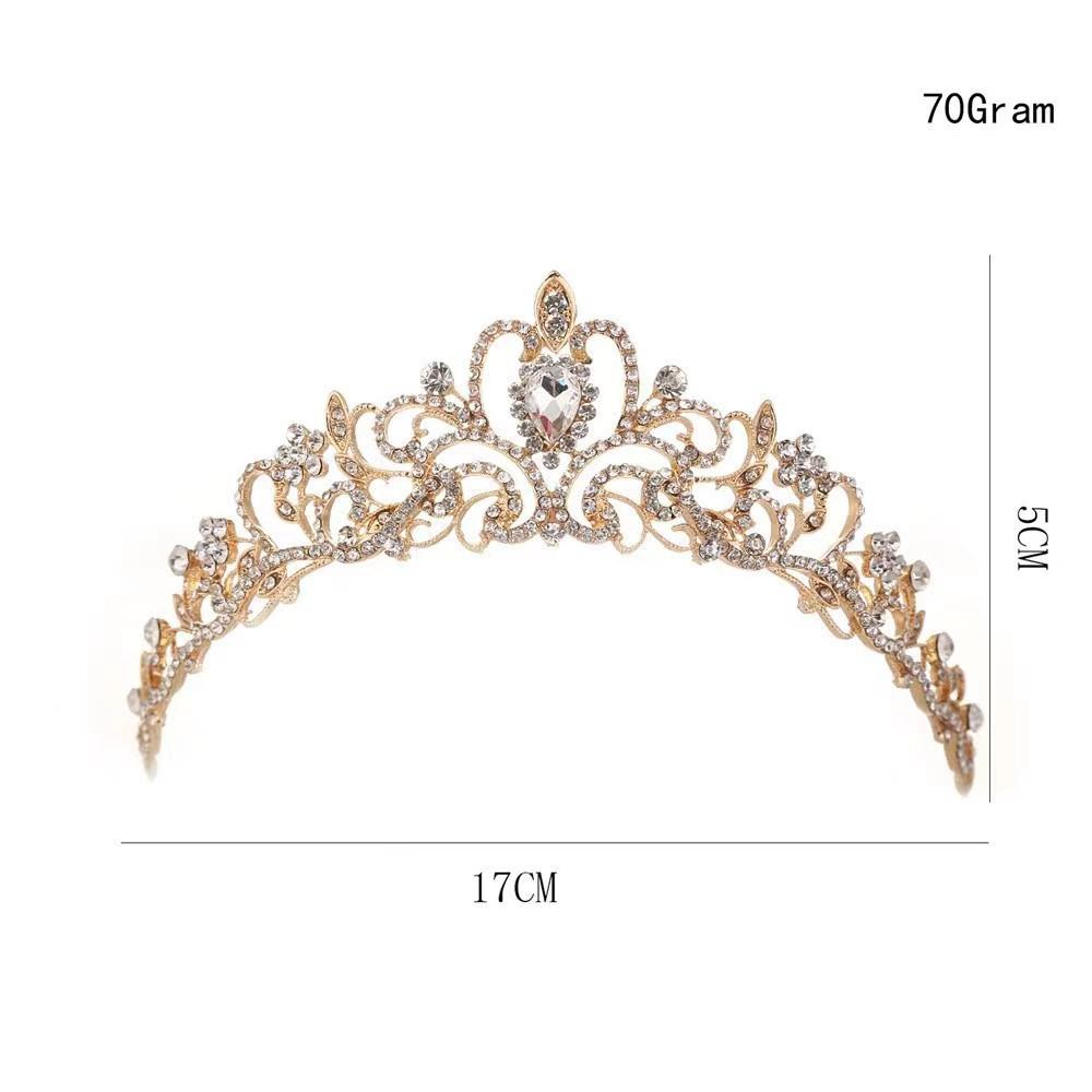 Bridal Crown Birthday Hair Crown Gift Tiara Princess Crown Crystal Hair Accessories Women's Accessories