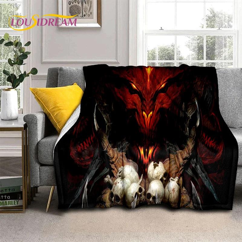 Diablo 3D Retro Game Gamer Soft Flannel Blanket for Beds Bedroom Sofa Picnic,Throw Blanket for Cover Outdoor Leisure Nap Gift