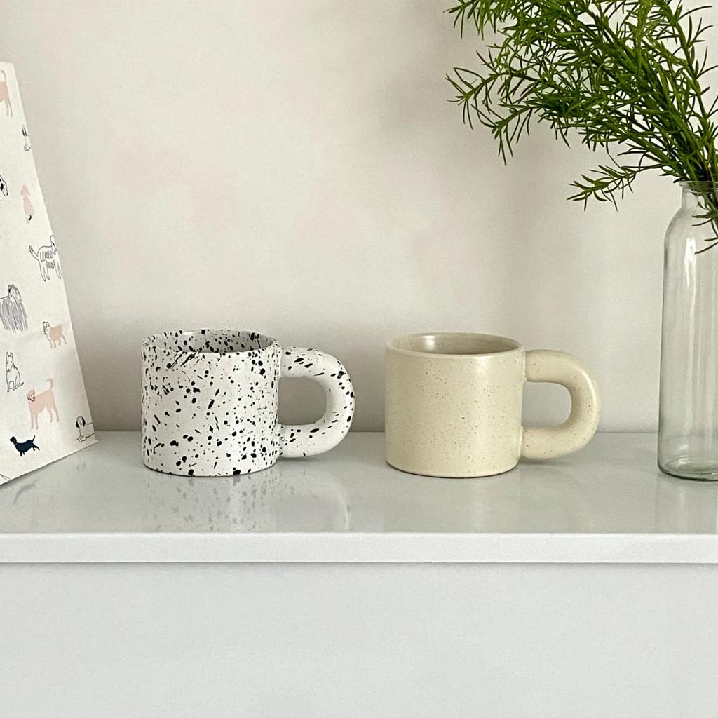 Ceramic Milk Cup Spot Mugs Simple Coffee Mug Couple Cups Coffee Mugs Tea Drinkware Korean Style Fatty Mug Design Splash Ink