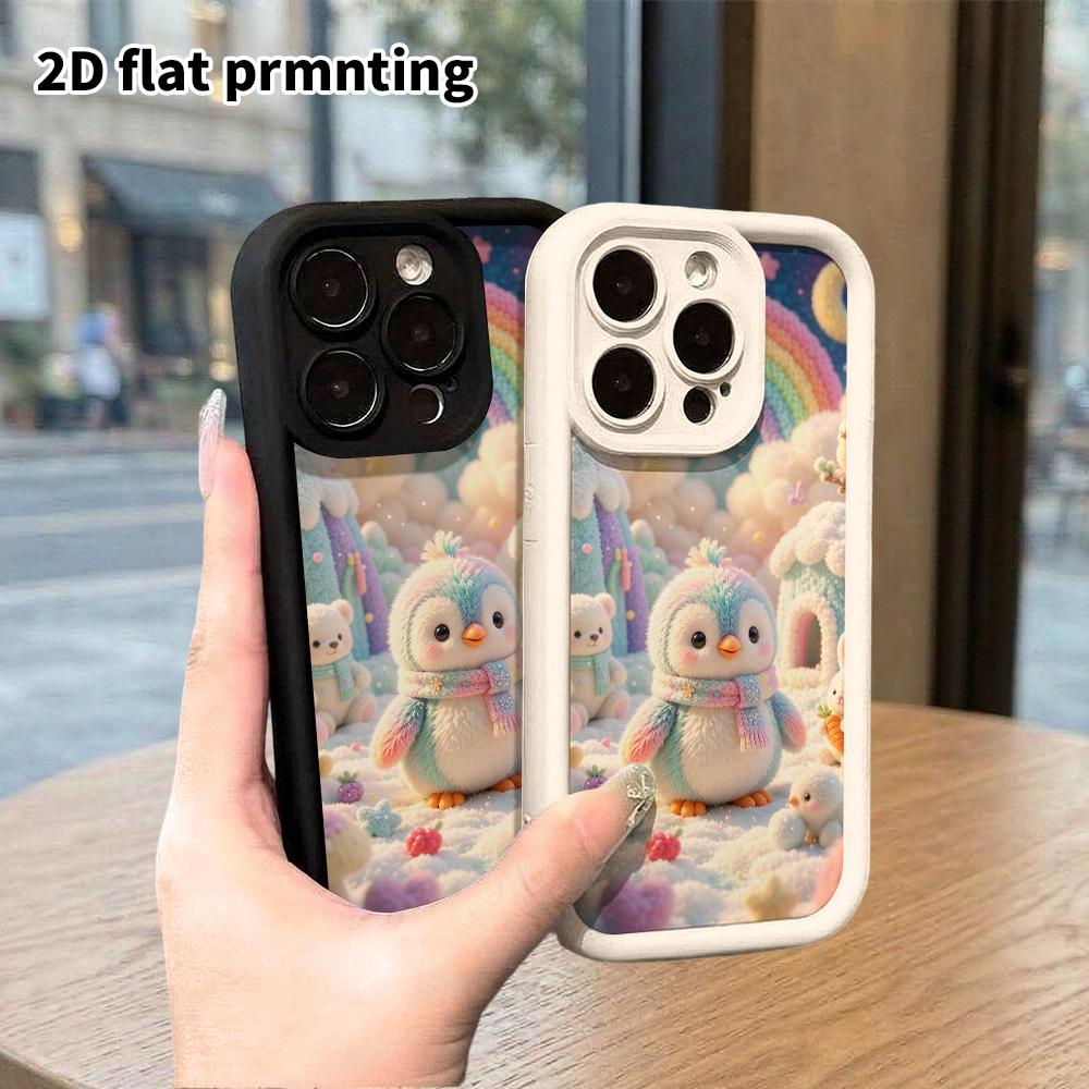 Phone Case: 2D Flat, Fits iPhone 18, 17, 16, 15, 14, 13, 12 Pro Protective Case, Frozen Penguin Kingdom, Perfect Christmas and Halloween Holiday Gift