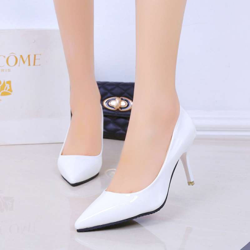High heels women's single shoes stiletto pointed low heels women's shoes white work shoes red wedding shoes bridesmaid shoes princess shoes