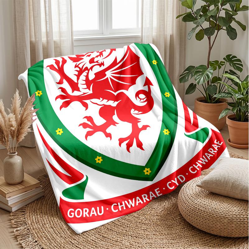 Coperta in Flanella Pile Rugby Galles Coperta Calda e Accogliente per Divano Letto Viaggio Uso in Tutte le Stagioni
