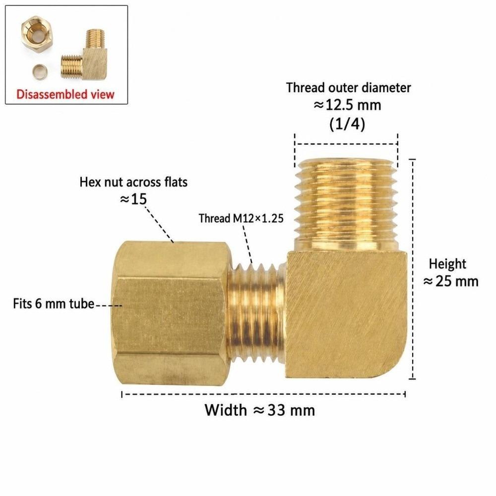 External Thread Compression Tube Fitting 90 Degree Male Elbow Connector Easy Install Tube Elbow