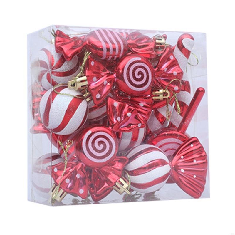 Holiday Plastic Ornament Christmas Tree Decoration Assorted Pattern Pendants J0MC