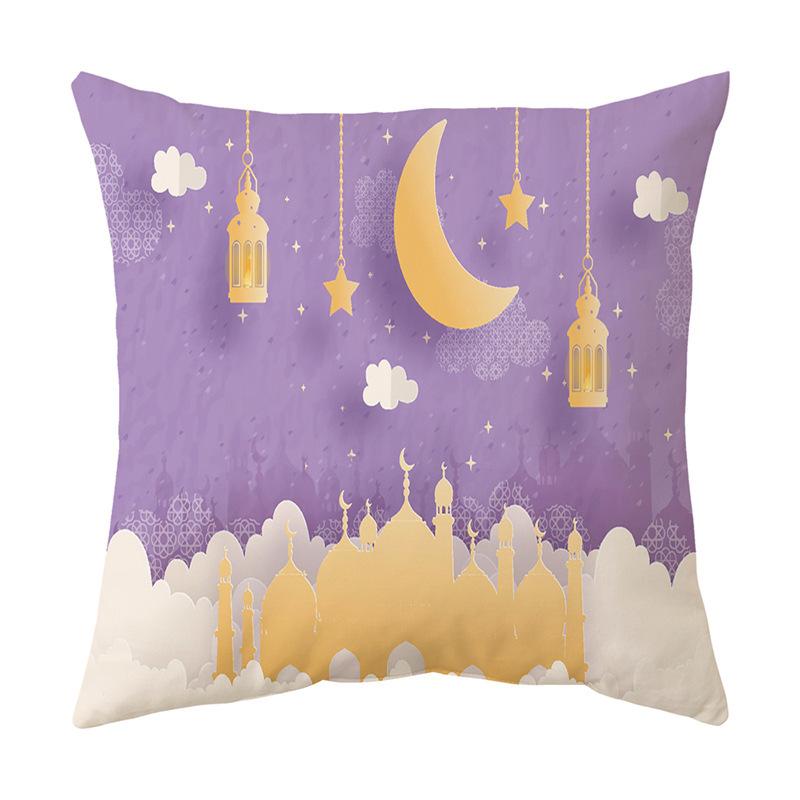 2025 Ramadan Decoration Eid Mubarak Pillowcase Decor for Home Sofa Cushion Cover Islamic Muslim Mosque Pillow Cover Gifts