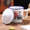 Retro Enamel Mug with Lid