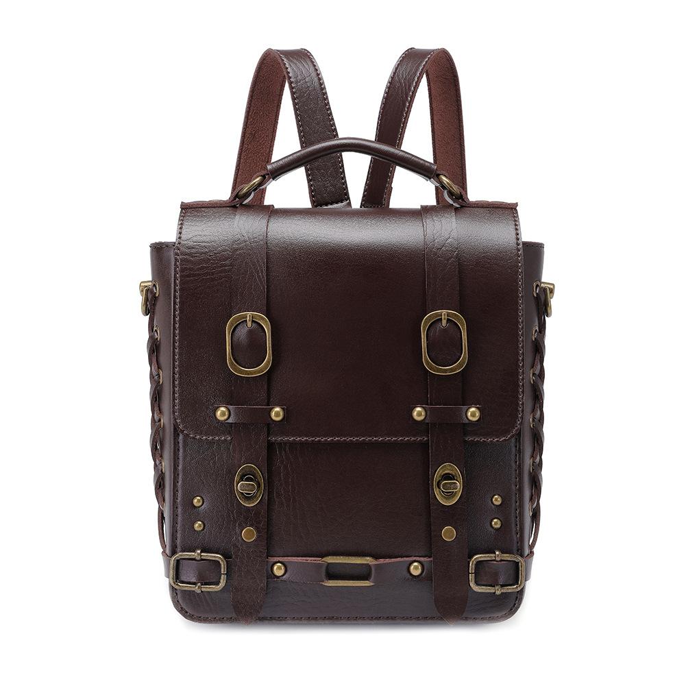 Punk Style Women s Shoulder Bag Vintage PU Leather Gothic Backpacks Multifunctial Women Crossbody Bags Steampunk Handbags