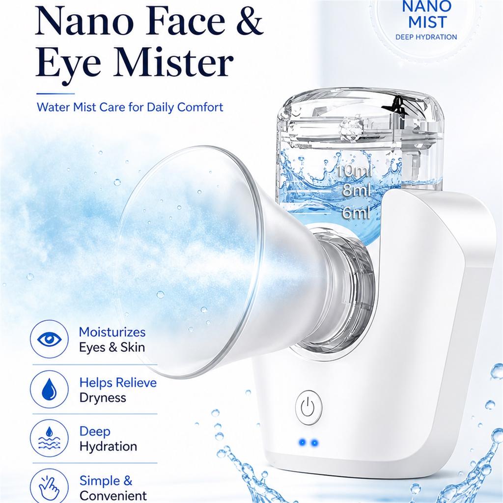 Eye Steam Device Eye Mister for Dry Eye Eye Steam Sprayer for Moisturize Eye Face Eyes Massage Humidifier for Eye Care Relieve Fatigue Promote Sleep