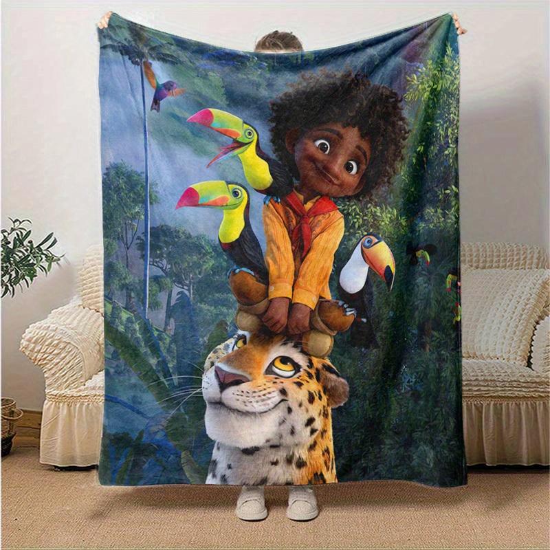 1pc, Jungle Adventure: Discover Our Vibrant Animal Print Blanket Perfect for Home Decor, Couch Cover, Outdoor Use, Travel, Camping