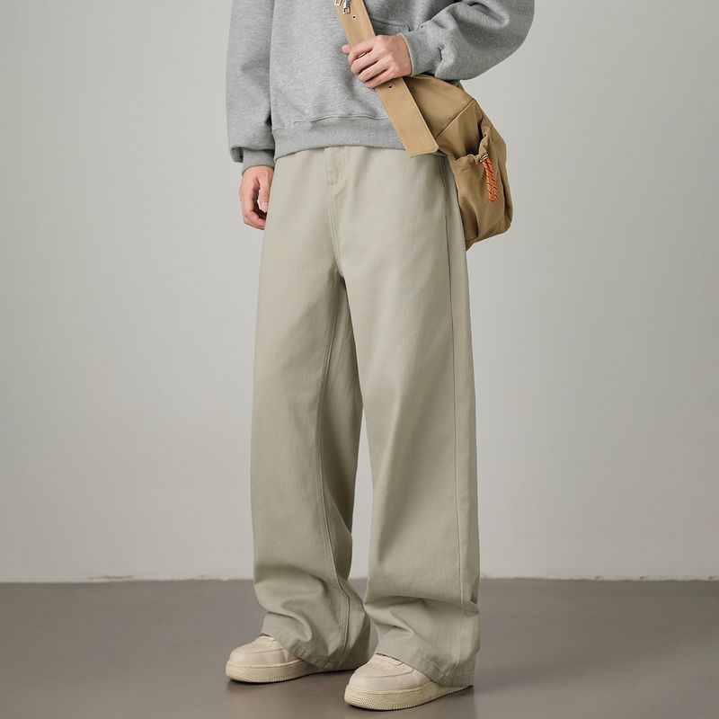 Pure Cotton Workwear Casual Pants Men's Straight-leg American Style Overalls 2025 New Arrival Autumn Loose Pants Wide Leg Matchet Pants