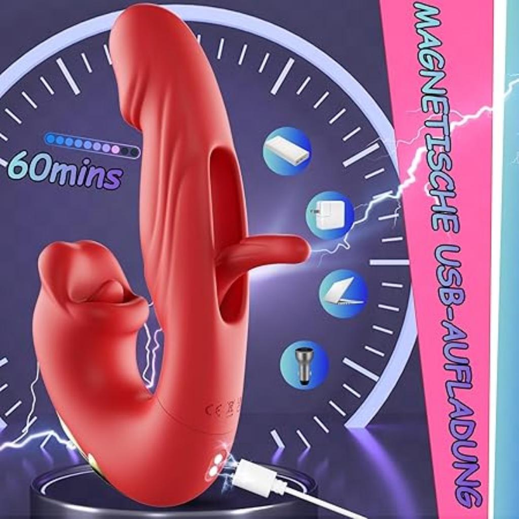 Vibrator Punct G Stimulare Clitoridiană 5 Lângeri cu Limba 7 Moduri de Vibrație 7 Tipare de Vibrație Jucării Sexuale pentru Adulți pentru Femei