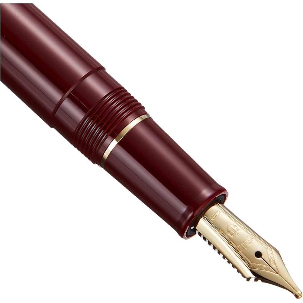 Sailor Fountain Pen Profit Casual Gold Trim Red Zoom 11-0570-730