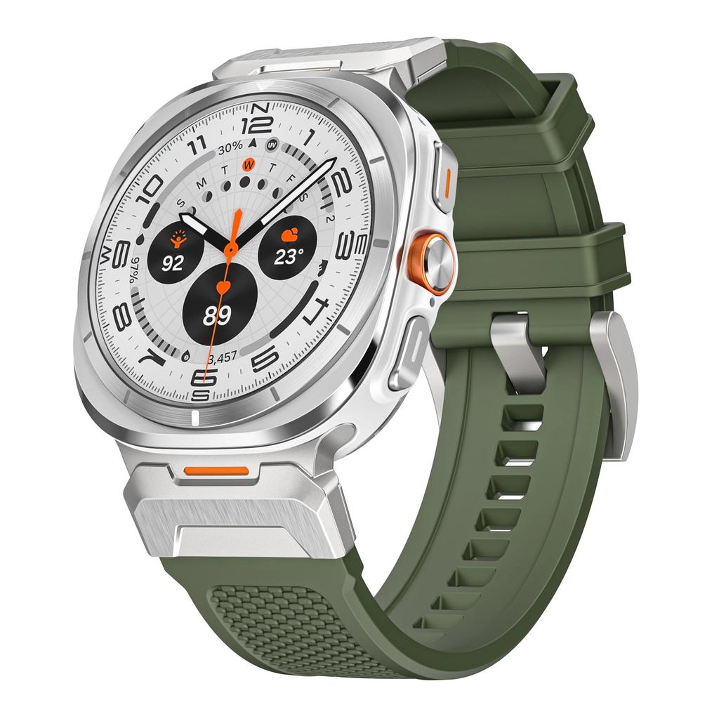 Metal+Rubber Strap for Samsung Galaxy Watch Ultra 47mm Sports Wristband Bracelet for Samsung Galaxy Watch 7 Ultra 47mm Band