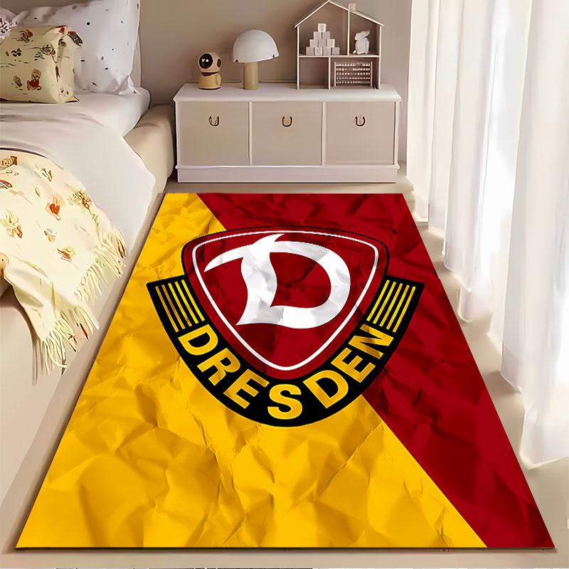 Dresden Shield Red Yellow Carpet suitable as a non-slip mat for the living room or bedroom sofa