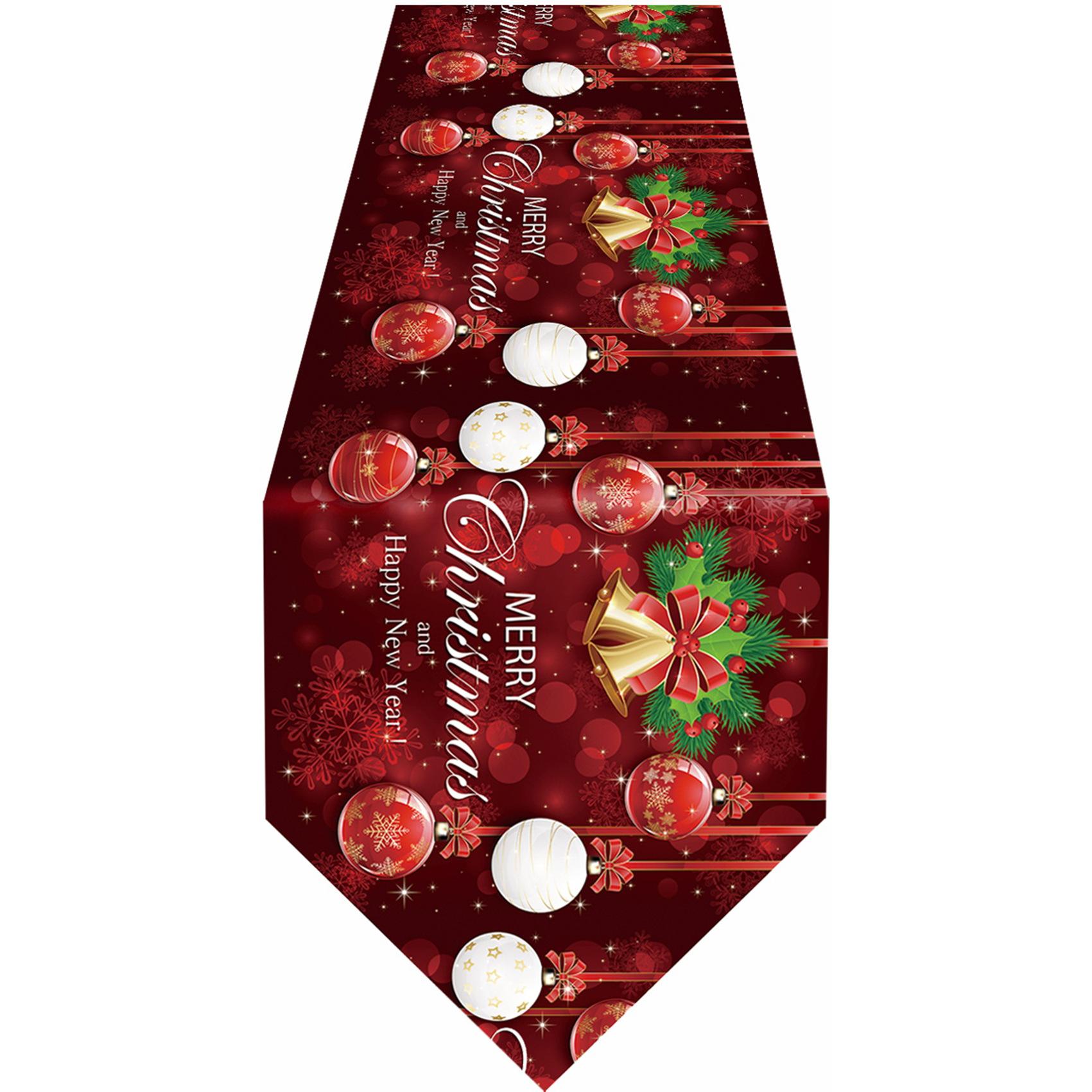 

Christmas Table Cloth Table Flag Christmas Ball Christmas Letters Festive Atmosphere Decorative Table Flag 33*182cm