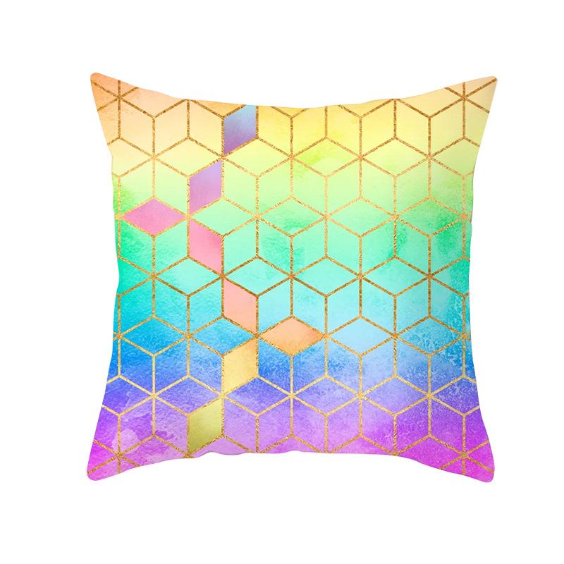 Geometric Sofa Pillow Cover Peach Skin Creative Home Office Cushion Cover Car Cushion