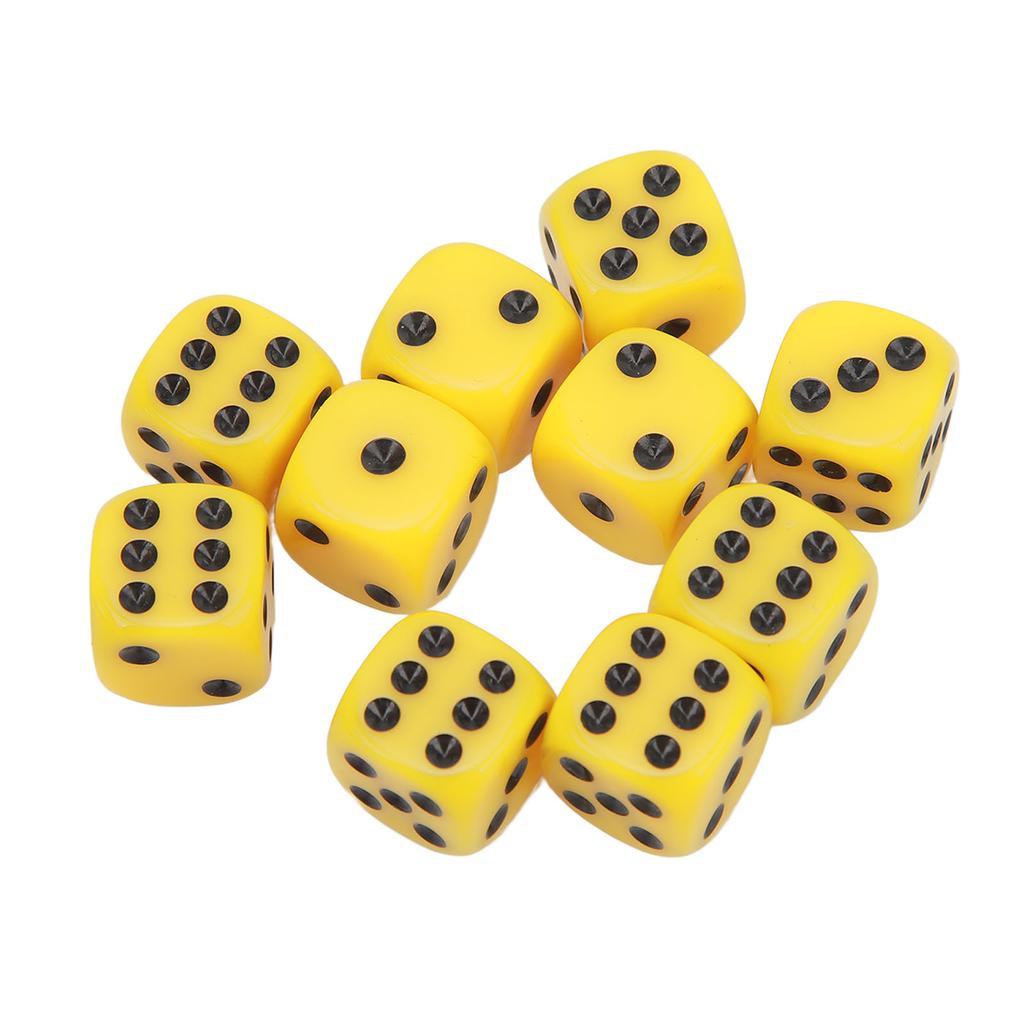 30 STÜCK Würfelset 16MM Kunststoff 6-seitig Runde Ecken Würfelwürfel für Tischspiele Brettspiele Gelb