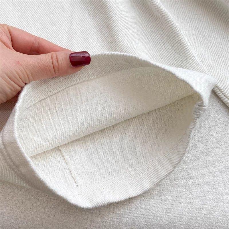 2025 New Girls' White Jeans: Korean Style Loose Wide-Leg Children's Straight-Leg Pants for Spring & Autumn