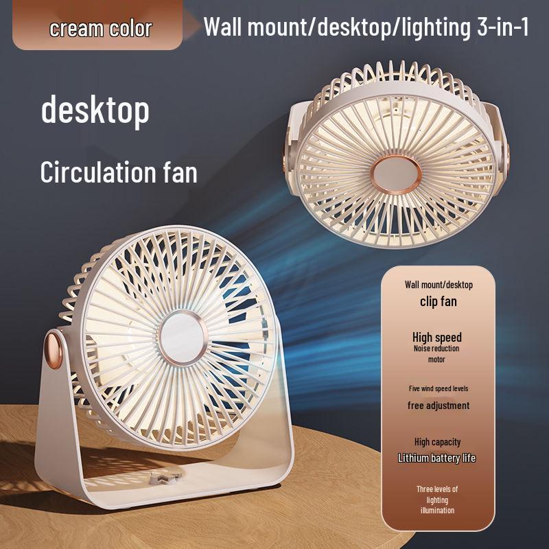 USB Rechargeable Portable Desktop Fan: Silent, Strong Wind for Office, Dorm, or Bed 8000mAh Gentle Breeze + Quiet
