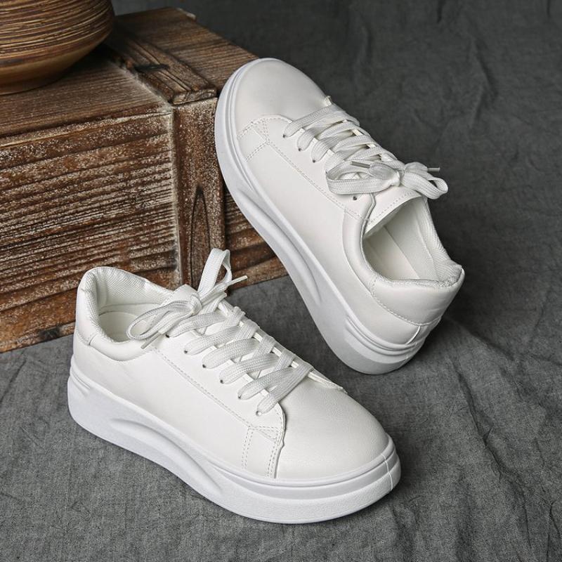 Spring, Summer, Autumn and Winter Women's Shoes, Women's Sneakers, White Shoes, Low-top Round-toe Lace-up, Wear-resistant and Comfortable Sports Shoes