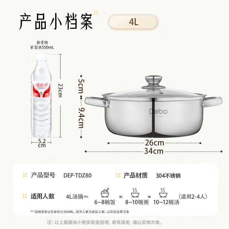 Debo 304 Stainless Steel 26cm Universal Soup Pot