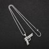 Stainless Steel Gun Charm Pendant Necklace for Men Women Chunky Power Jewelry 60cm Silver/Gold Color Metal Accessories
