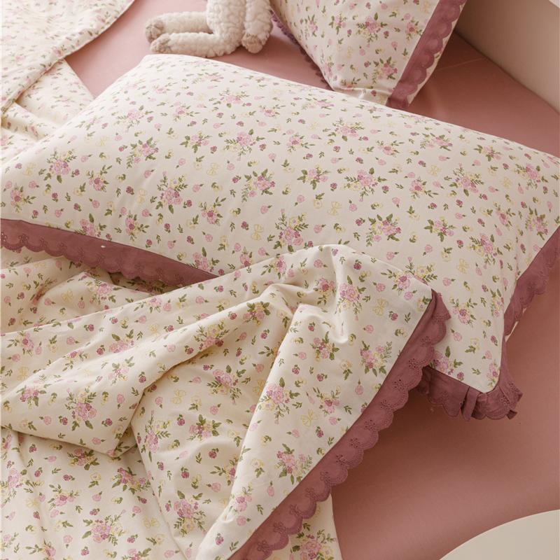 Summer Quilt French Style Comforter Quilt Flora Lace Household Machine Washable Suitable Cool And Refreshing  Blanket
