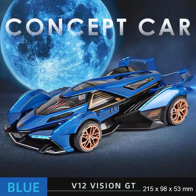 1/22 Lamborghini V12 GT Alloy Miniature Car Model Diecast Metal Scale Car Sound and Light Collection Childrens Toy Car Vehicles Gift