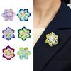 Braut-Brosche, Blumenform, reflektierend, glänzend, bunt, Kunstkristall, Abendkleid, Brustkorsage, mehrdimensional, glänzende Kugel, Party-Brosche