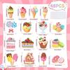 Faccito 48 Pcs Candy Cutouts Ice Cream Party Decorations Birthday Large Candy Cutouts for Classroom Bulletin Board Set Ice Cream Classroom