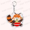 Hot Red Panda Eating Ramen Keychains for Accessories Cant Hear You Im Gaming Keyrings Jewelry Fans Friends Gifts
