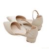 Mode 2025 Leder Sandalen mit weicher Sohle Damen Sommer Grober Absatz Schuhe Neue vielseitige Zehenkappen-Sandalen Mode elegante Damen Arbeitsschuhe