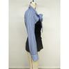 Autumn New Striped Splicing Elegant Temperament Commuter Fake Two-piece Shirt Top