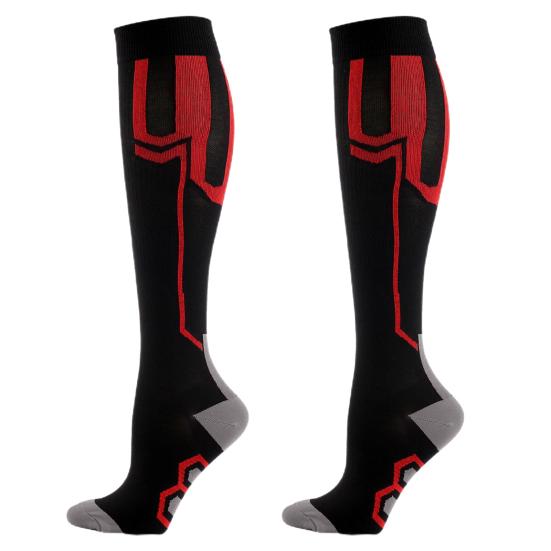 

1 Pair Training Socks High Elasticity Bouncy Breathable Wear Resistant Not Easy to Pilling Foot Protector Anti-slip Knee High Bicycle Cycling Socks L чорний