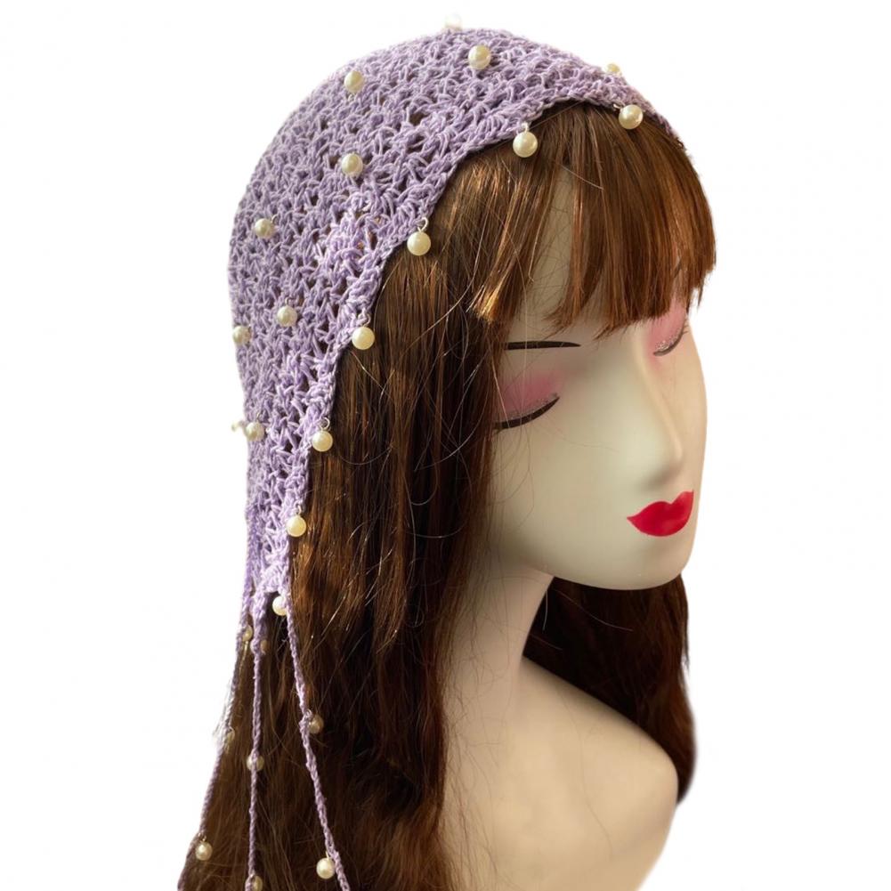 

Женская шапка, однотонная, с искусственным жемчугом, супер мягкая, дышащая, износостойкая, женская, весна-осень, вязаная шапка, декоративная шапка