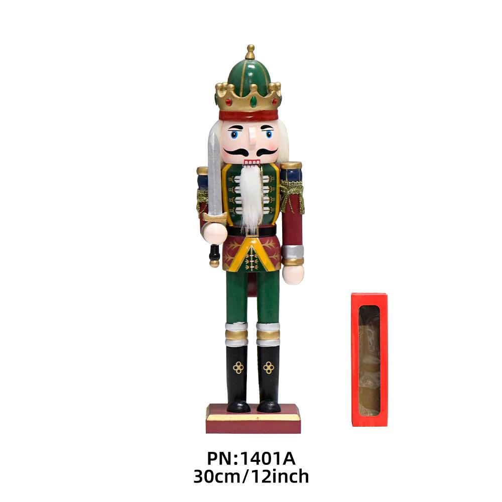 Einzelhandel 30cm Antikes Muster Weihnachts-Soldat Nussknacker-Puppen Traditionelle Weihnachten Dekoration
