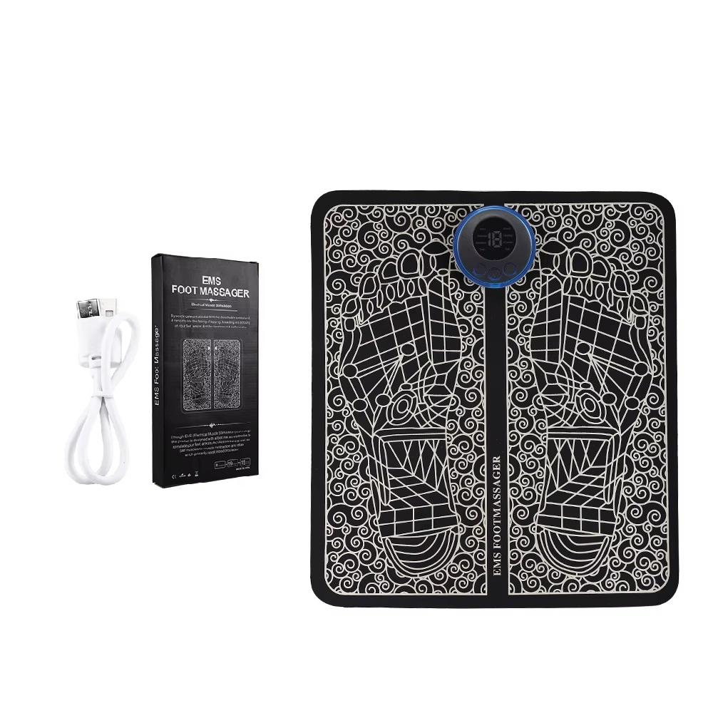 

EMS Массажный коврик для ног Рефлексология Массаж акупунктурных точек стопы Стимуляция мышц Улучшение кровообращения USB-перезаряжаемый
