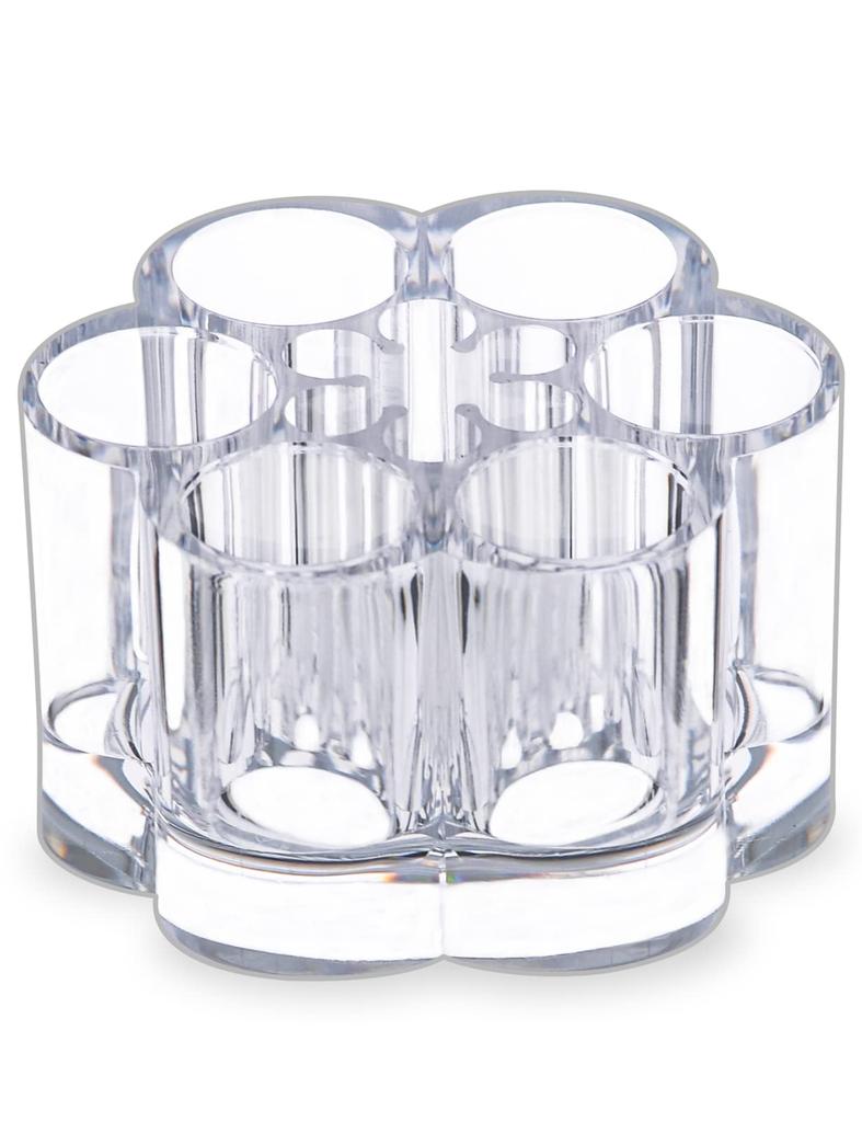 MOSIKER Lip Storage Lip Stand Makeup Brush Transparent Cute Desktop Stylish Cherry Blossom Shape Case, Small, Acrylic, Drawer,