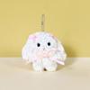 Lovely Bowknot Rabbit Keychain Plush Animal Shaped Keyring Student Bag Charm Backpack Accessory for Fashionable Women