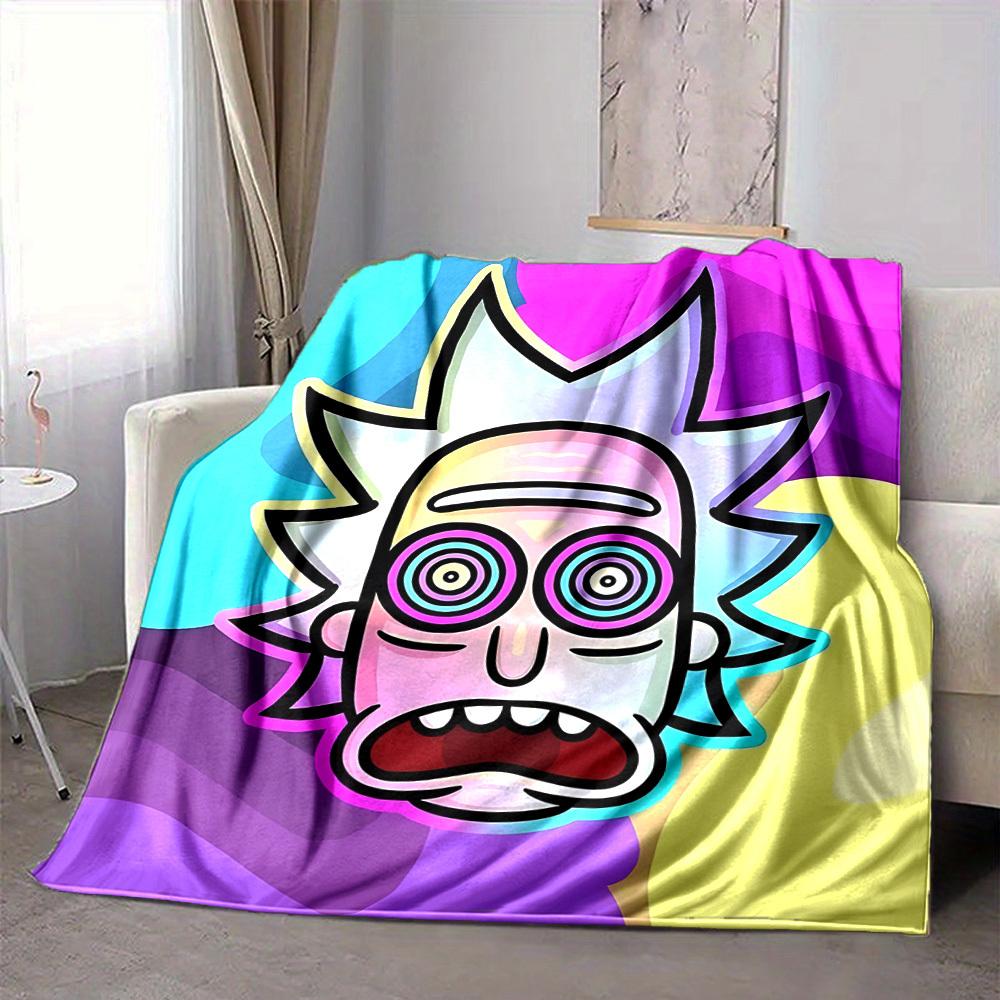 1 pezzo Coperta Rick and Morty Leggera Coperta in Flanella per Divano, Letto, Viaggio, Soggiorno, Ufficio, Divano, Sedia e Letto