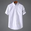 TB JL Trendiges grau gestreiftes kurzärmeliges Hemd für Damen und Herren - Neuer lässiger Unisex-Sommerstil.