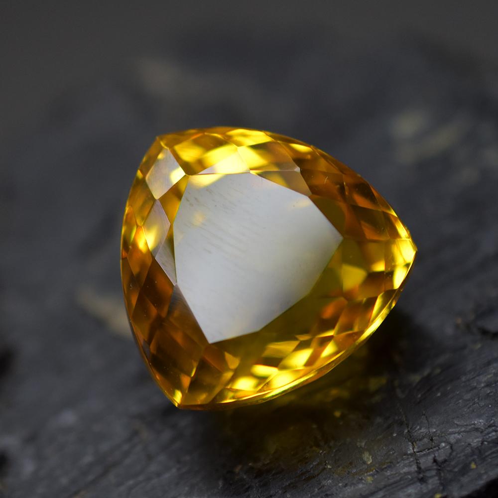 Natural Yellow Sapphire Trillion Cut 38.99 Ct Huge Loose Gemstone