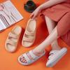Double Buckle 4cm Thickness Ultra Cushioning Sandals Slippers Soft Slide Sandals Men Non-Slip Shower Shoes Bath Slippers Summer Beach Slides