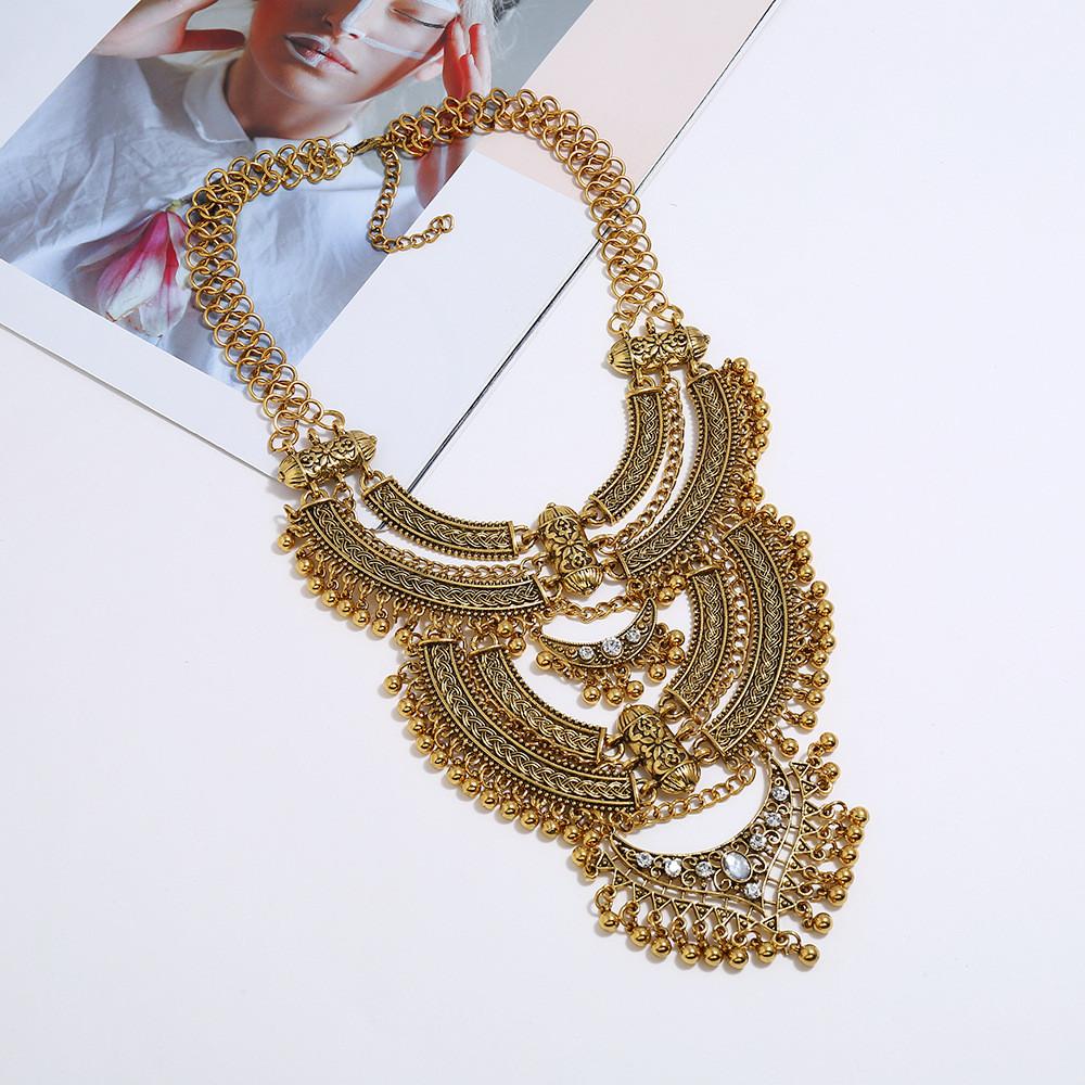 Long Necklace Vintage Multi Layered Collarbone Chain For Fashion Enthusiasts